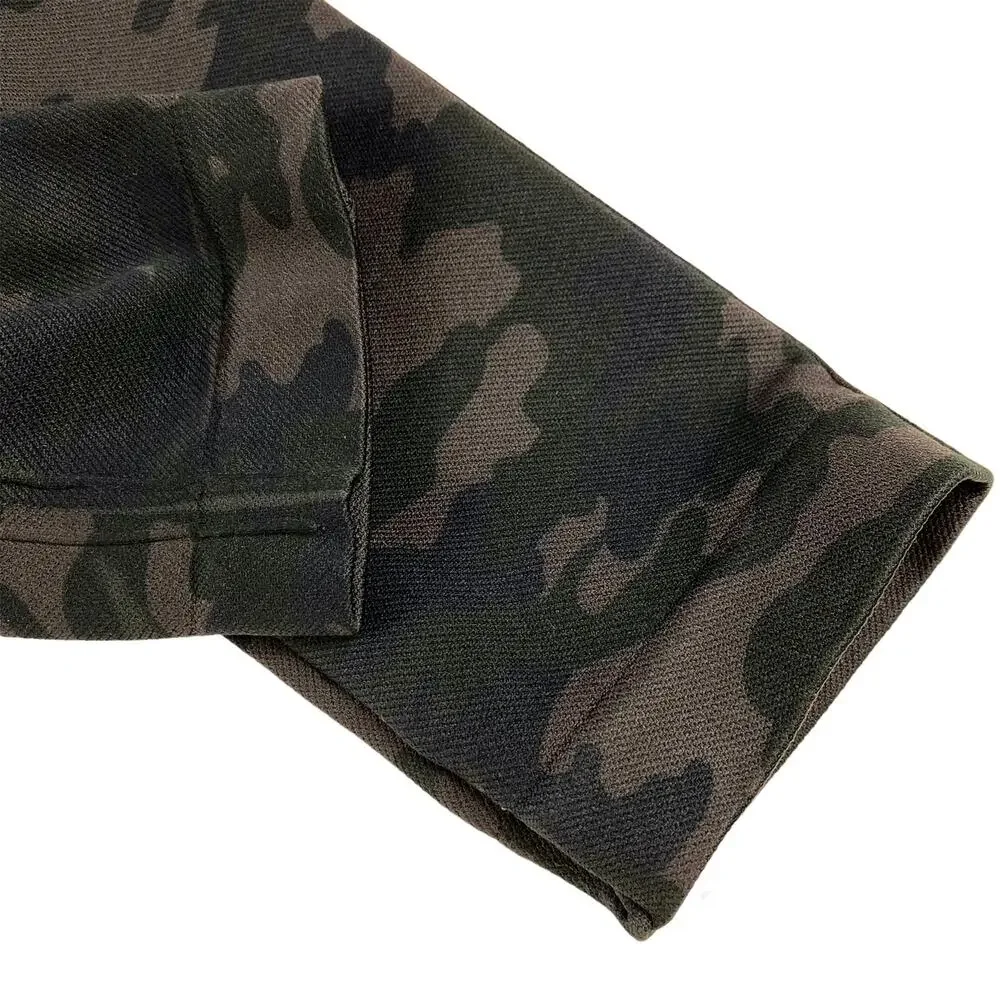 Spanx Look at Me Now Cropped Leggings Seamless Black Camo Womens Sz Large